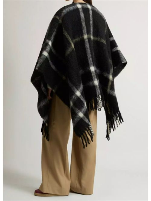 BRUSHED ALPACA CHECK CAPE WOOLRICH | CFWWAC2015FRUT51461564 BLACK CHECK